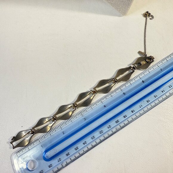 Vintage Monet Chunky Link Bracelet Silver-Tone MCM Retro - Picture 5 of 5